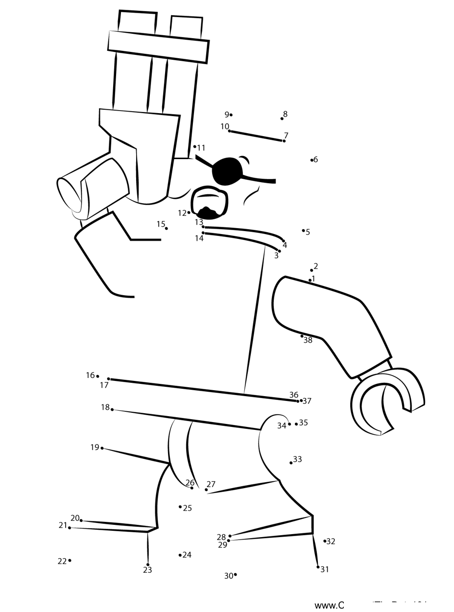 Lego-Nick-Fury printable dot to dot worksheet