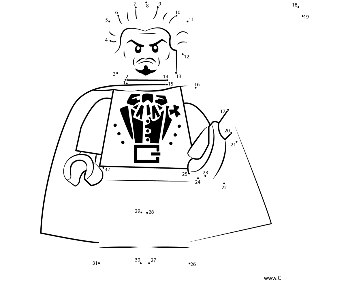 Lego-Ras-Al-Ghul printable dot to dot worksheet