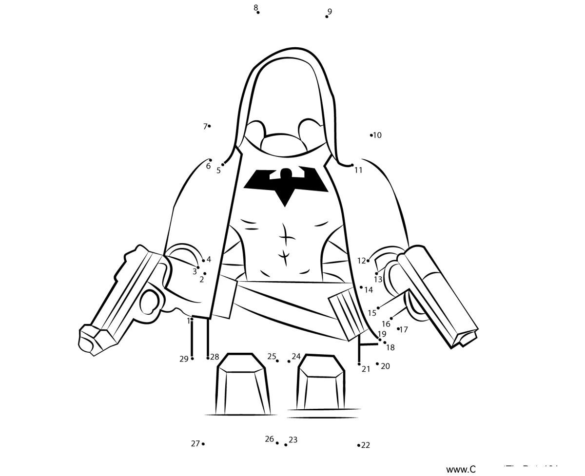 Lego-Red-Hood printable dot to dot worksheet