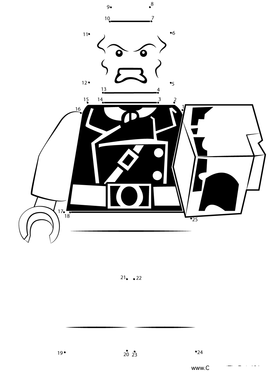 Lego-Red-Skull printable dot to dot worksheet