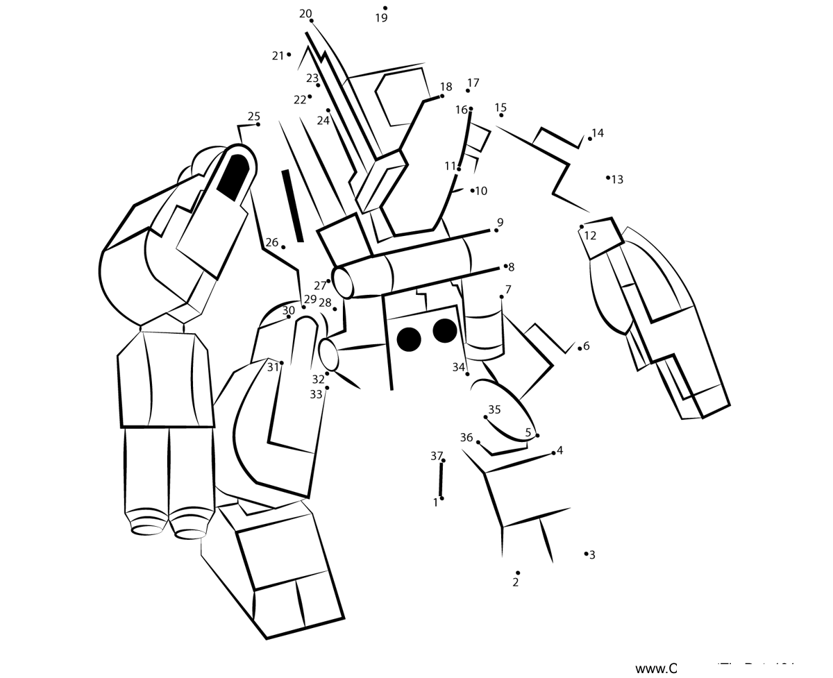 Lego-Rhino printable dot to dot worksheet