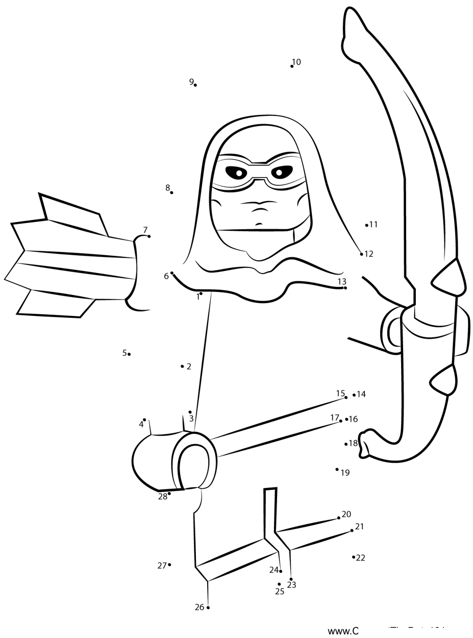 Lego-Roy-Harper printable dot to dot worksheet