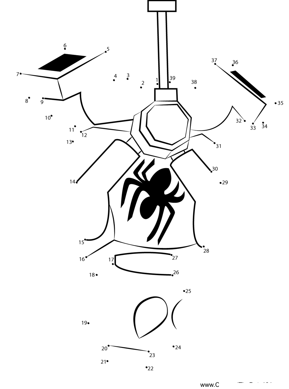 Lego-Scarlet-Spider printable dot to dot worksheet