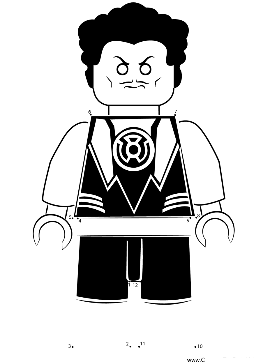 Lego-Sinestro printable dot to dot worksheet