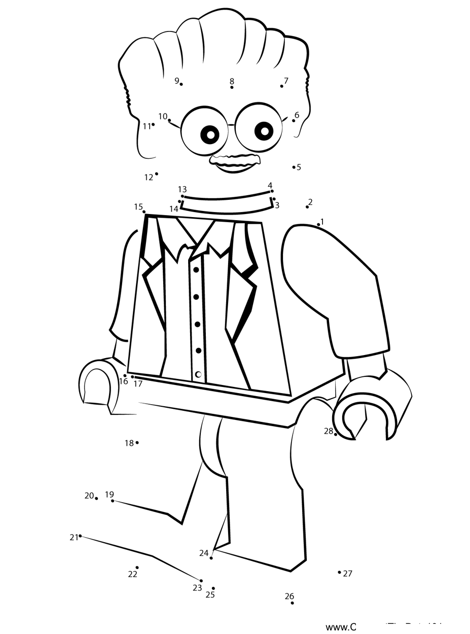 Lego-Stan-Lee printable dot to dot worksheet