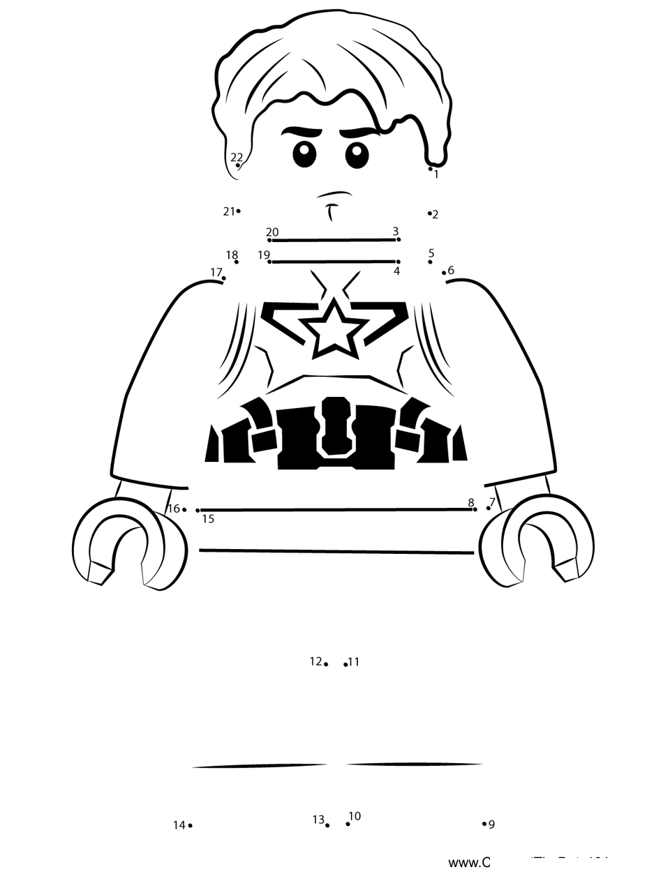 Lego-Steve-Rogers printable dot to dot worksheet