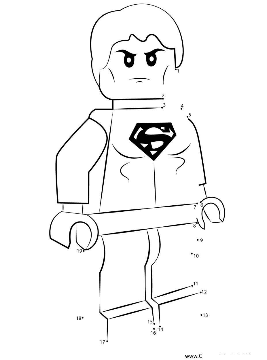 Lego-Superboy printable dot to dot worksheet