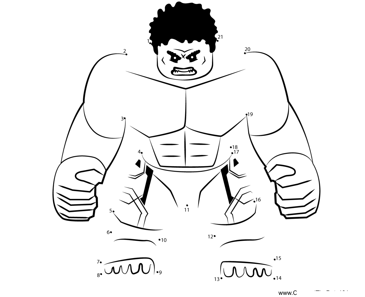 Lego-The-Hulk printable dot to dot worksheet