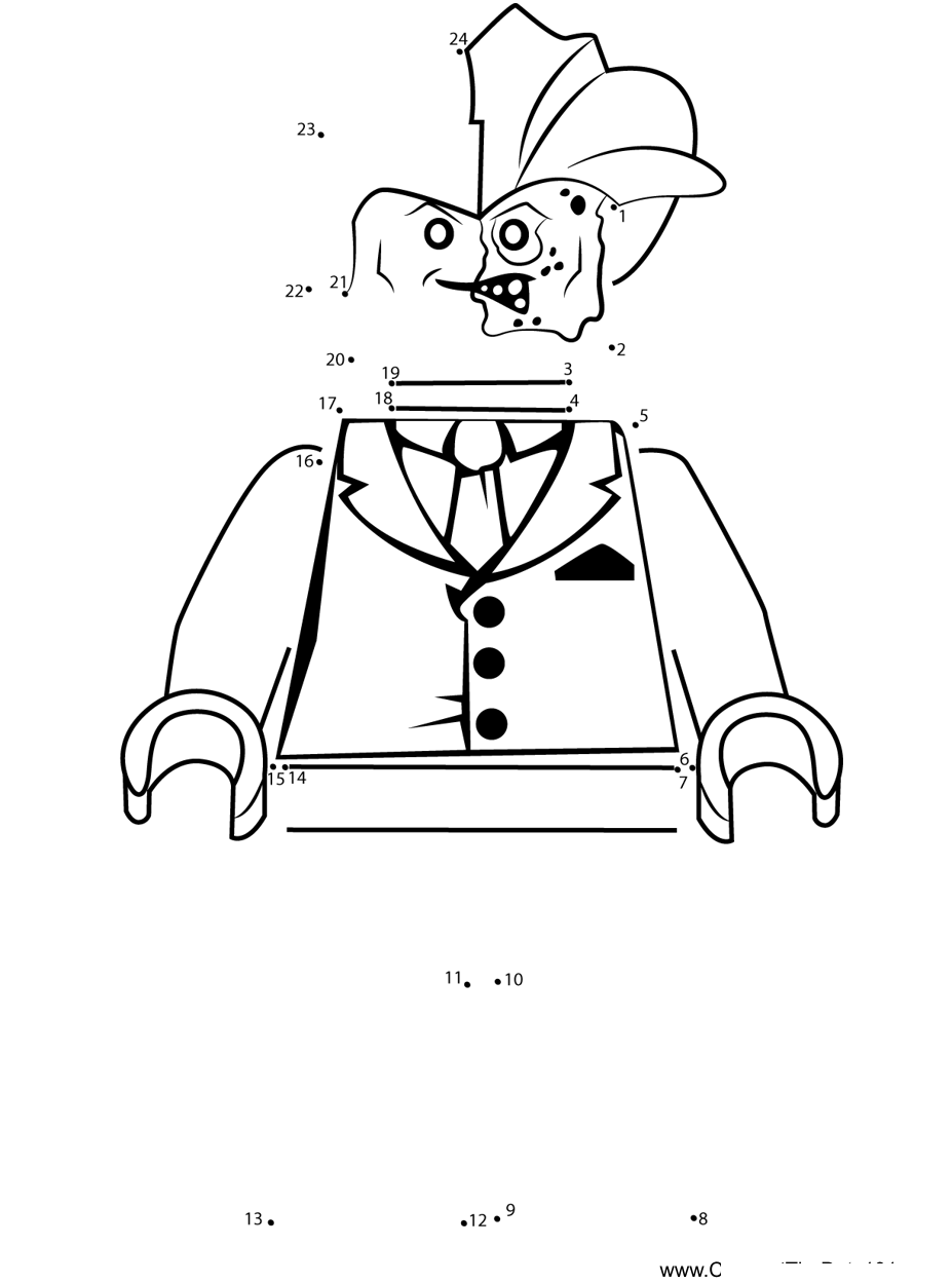 Lego-Two-Face printable dot to dot worksheet