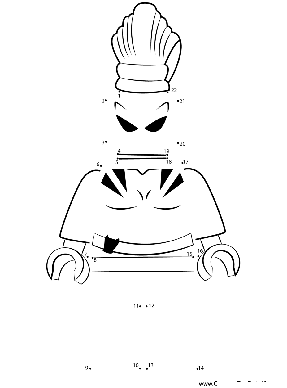 Lego-White-Tiger printable dot to dot worksheet