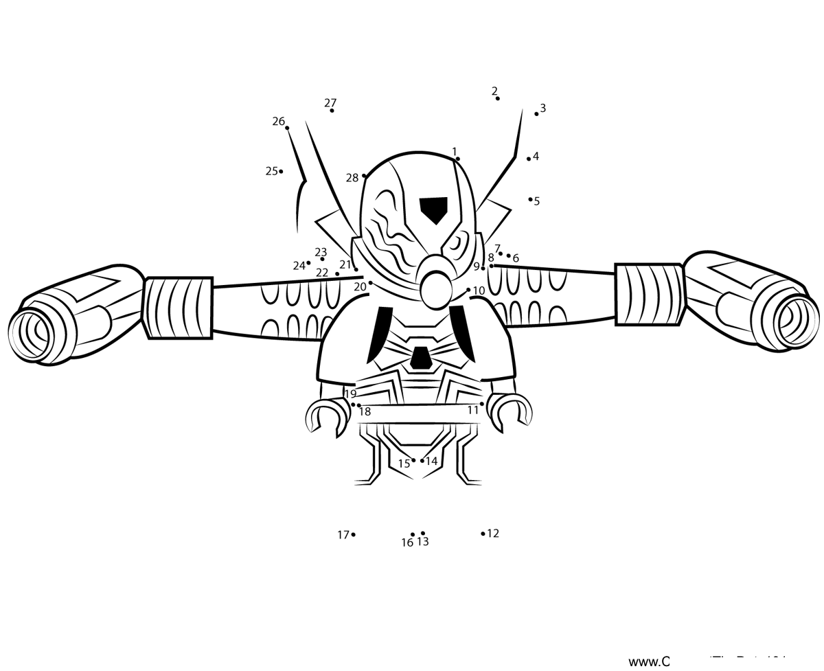 Lego-Yellow-Jacket printable dot to dot worksheet