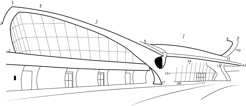 John F Kennedy International Airport Main Gate dot to dot worksheets