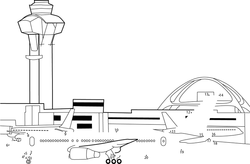 Los Angeles International Airport dot to dot worksheets