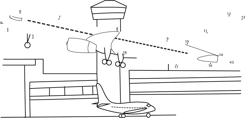 Miami Airport dot to dot worksheets