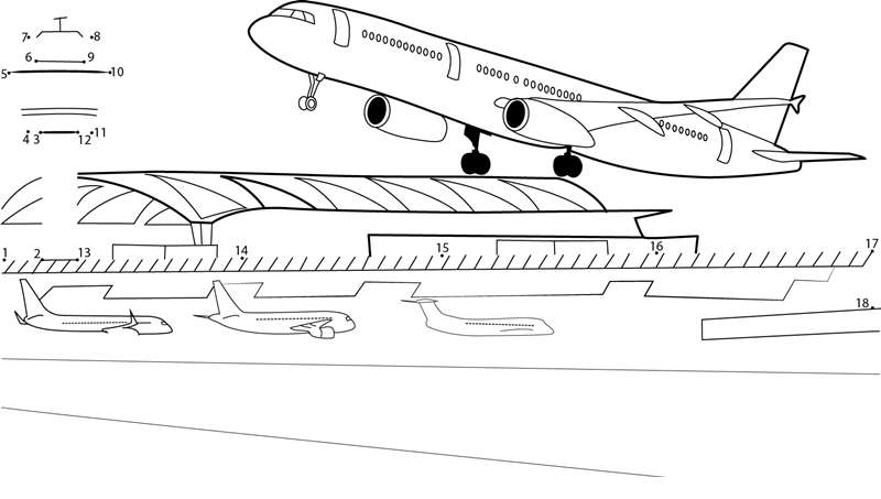 Munich Airport dot to dot worksheets