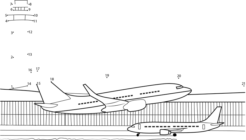 Newark International Airport In New Jersey dot to dot worksheets