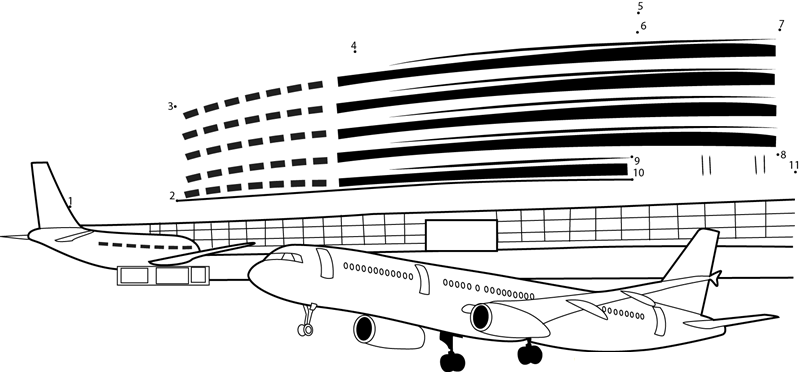 Seattle Tacoma Airport In Washington dot to dot worksheets