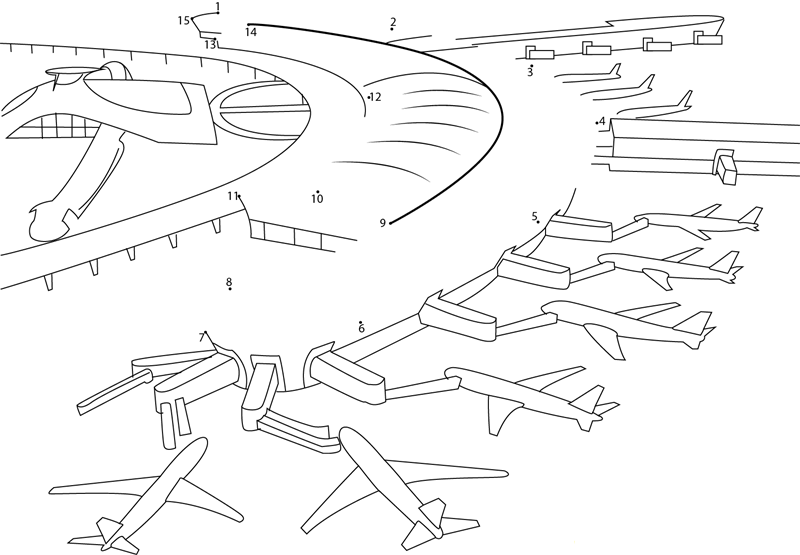 Singapore Changi International Airport dot to dot worksheets