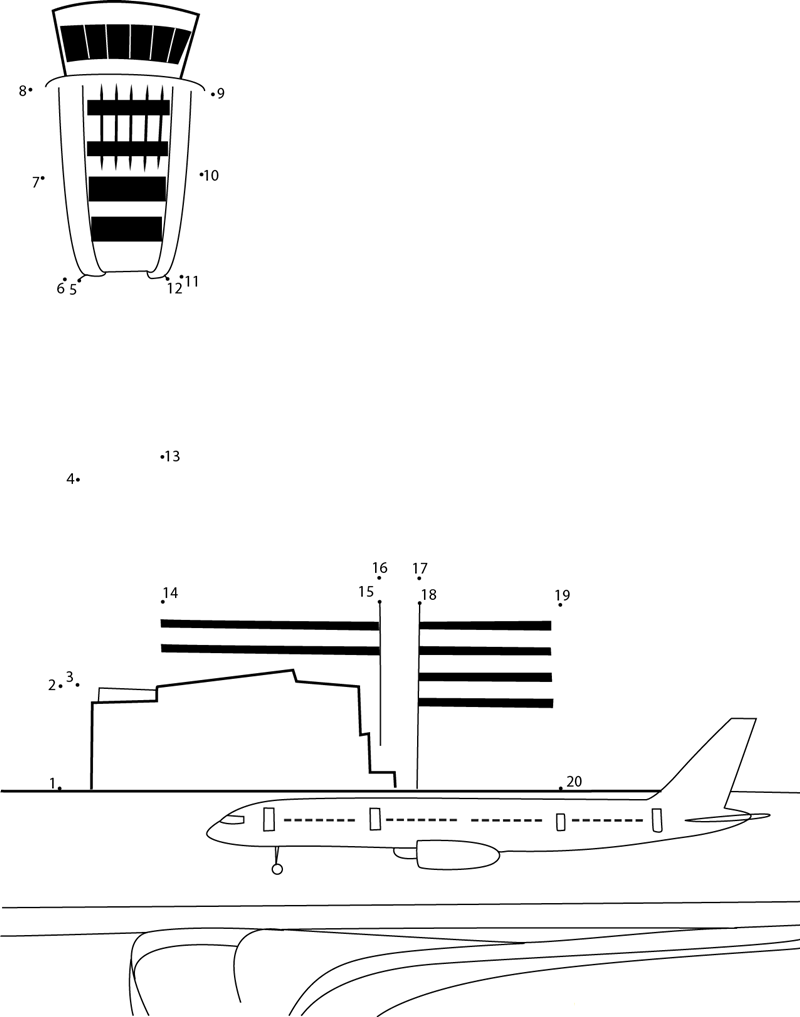 Sky Harbor International Airport In Phoenix Arizona dot to dot worksheets