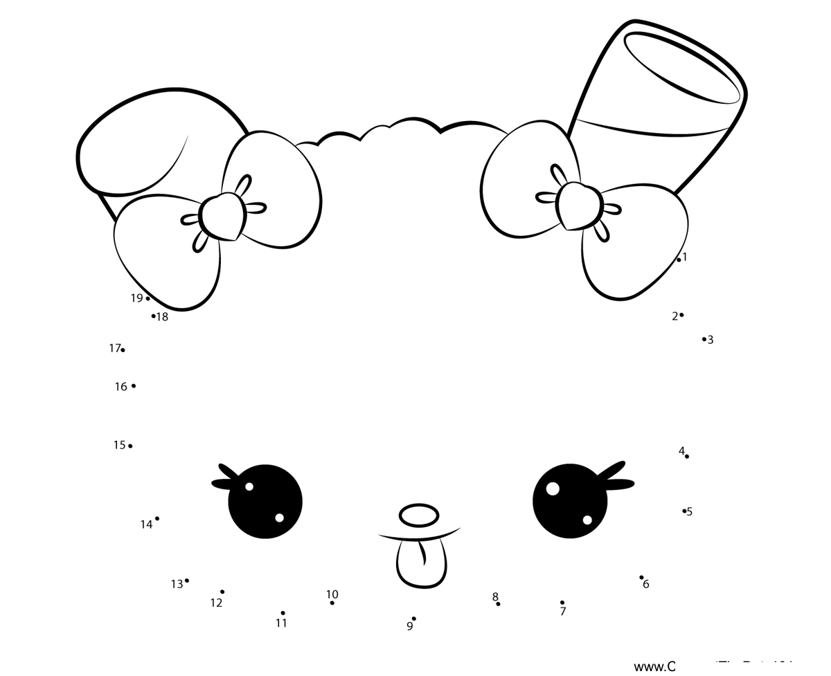 Strawberry-Snow-Num-Noms printable dot to dot worksheet