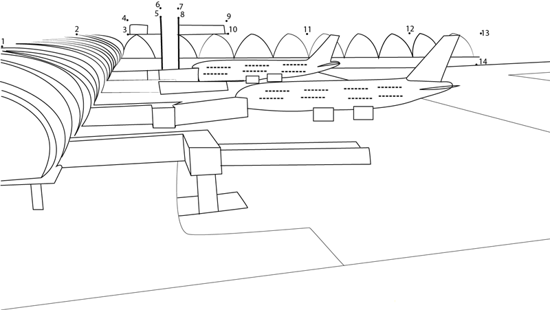 Suvarnabhumi Airport In Thailand dot to dot worksheets