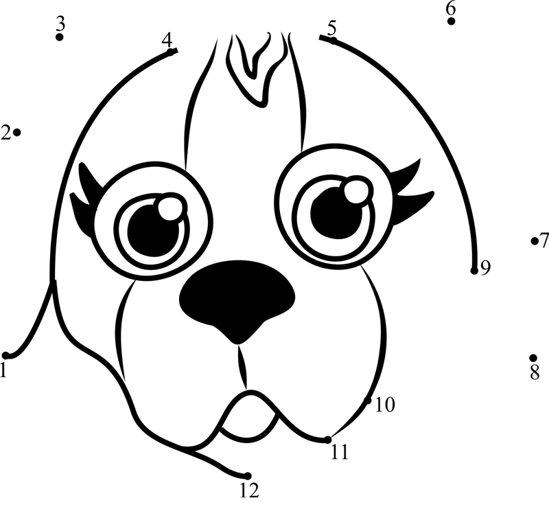 Pet-Parade-Beagle-Puppy-Face-Dot-To-Dot printable dot to dot worksheet