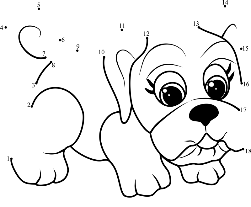 Pet-Parade-Bulldog-Dot-To-Dot printable dot to dot worksheet