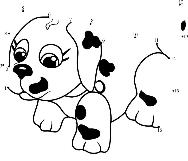 Pet-Parade-Dalmatian-Dot-To-Dot printable dot to dot worksheet