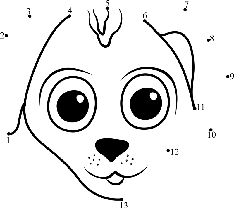 Pet-Parade-Puppy-Face-Dot-To-Dot printable dot to dot worksheet