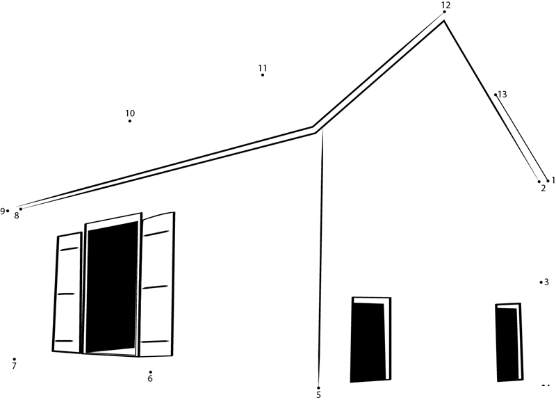 Abidiah Taylor Barn printable dot to dot worksheet