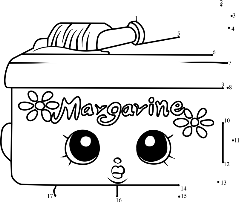 Margarina-Shopkins-Dot-To-Dot dot to dot worksheets