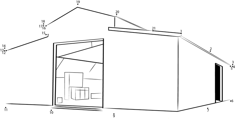 Barn Rural Nelson printable dot to dot worksheet