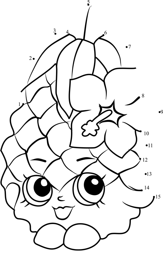 Pineapple-Crush-Shopkins-Dot-To-Dot printable dot to dot worksheet