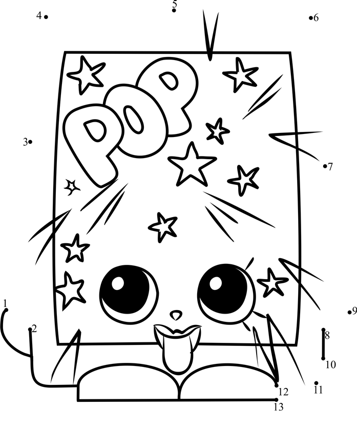 Poprock-Shopkins-Dot-To-Dot printable dot to dot worksheet