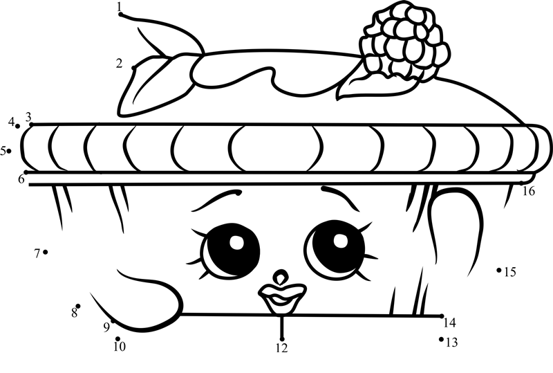 Queen-Of-Tarts-Shopkins-Dot-To-Dot dot to dot worksheets