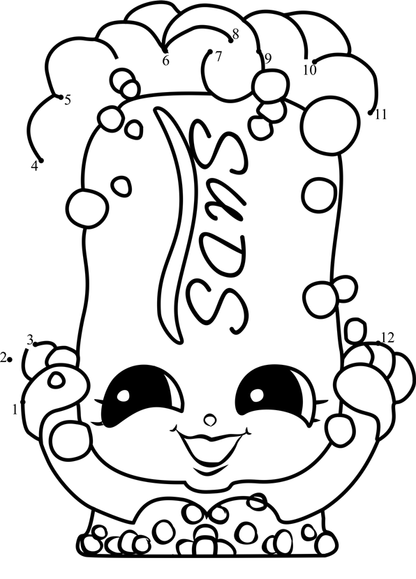 Suds-Shopkins-Dot-To-Dot printable dot to dot worksheet