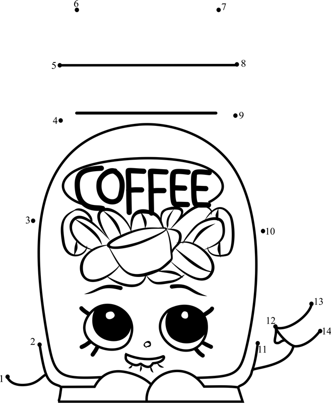 Toffy-Coffee-Shopkins-Dot-To-Dot printable dot to dot worksheet