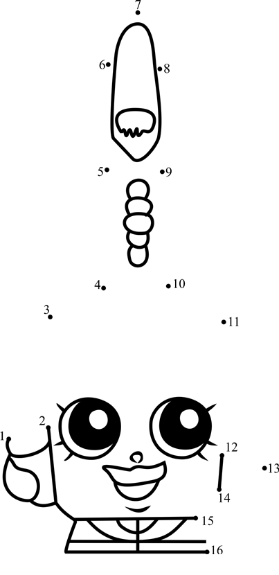 Toofs-Shopkins-Dot-To-Dot printable dot to dot worksheet