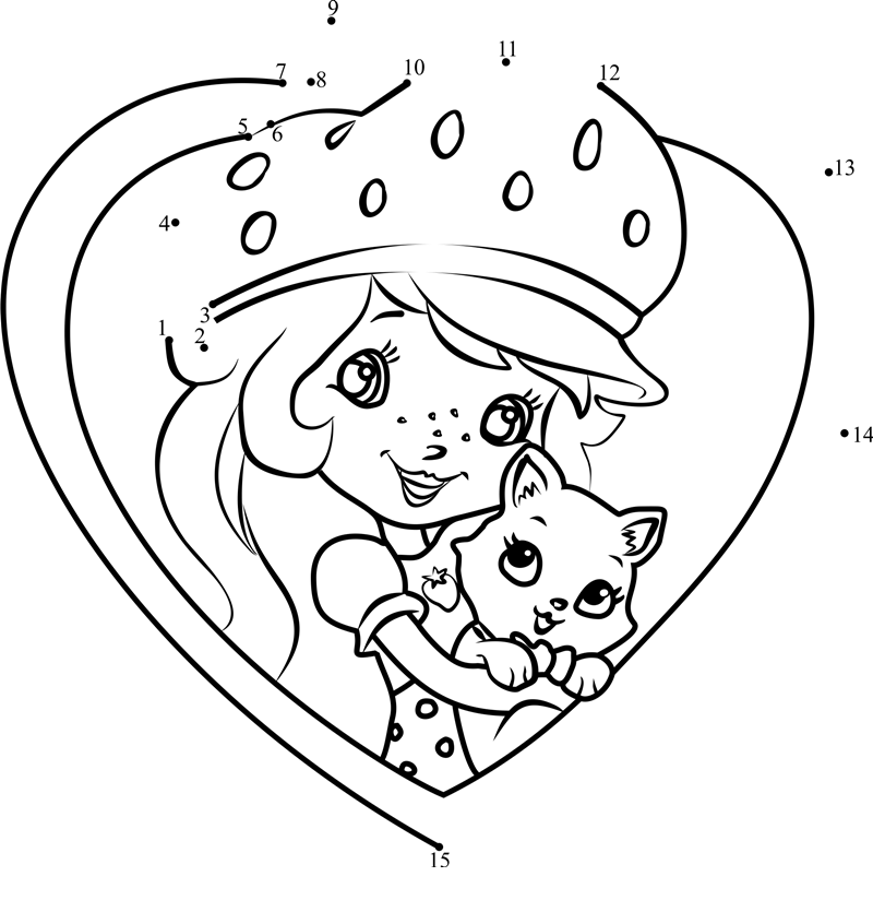 Custard-The-Cat-With-Shortcake-Dot-To-Dot printable dot to dot worksheet