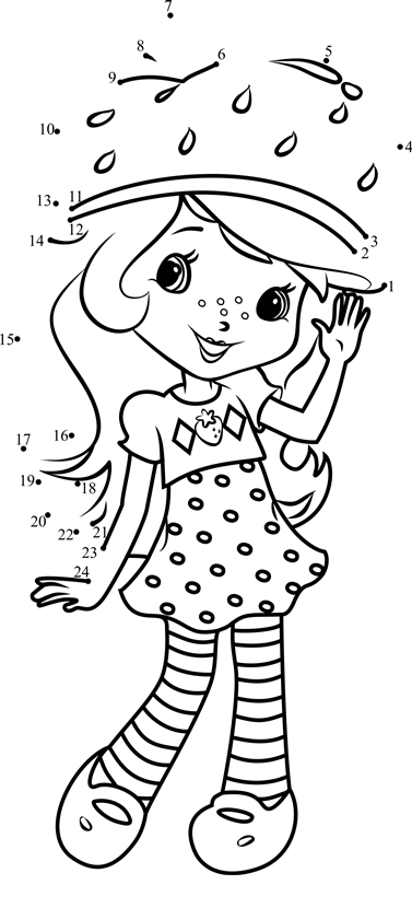 Strawberry-Shortcake-Dot-To-Dot printable dot to dot worksheet