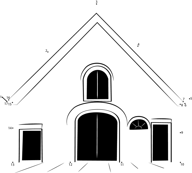 Former Barn printable dot to dot worksheet