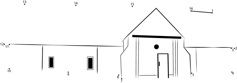 Pennsylvania Barn printable dot to dot worksheet