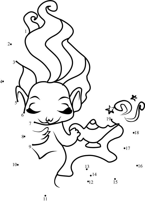 Teeny-Genie-From-The-Zelfs-Dot-To-Dot dot to dot worksheets