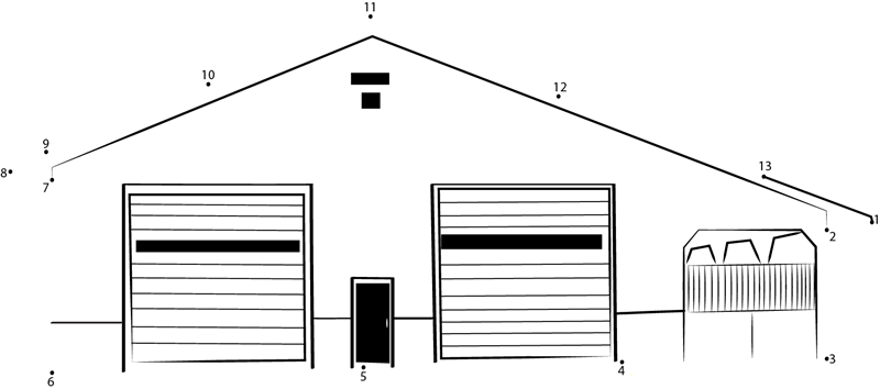 Pole Barn printable dot to dot worksheet