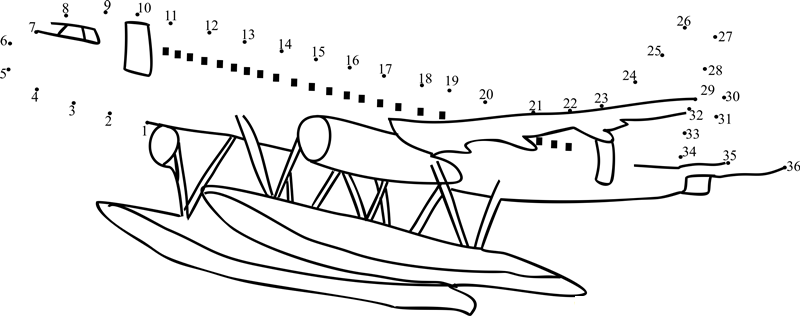 Float Plane dot to dot worksheet