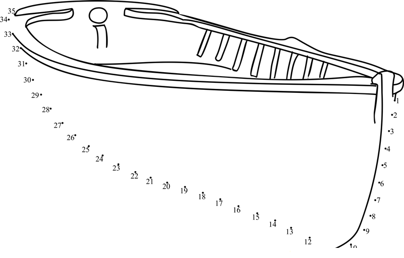 Fiddlehead Tender Maine Boat dot to dot worksheet