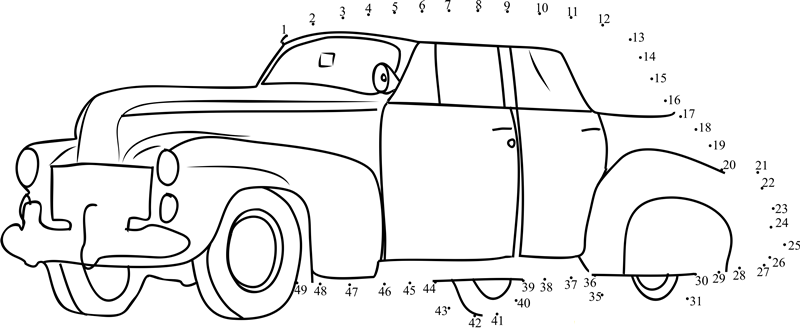 Classic Car dot to dot worksheets