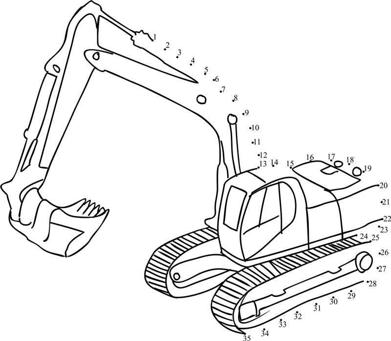 Jcb Truck dot to dot worksheets