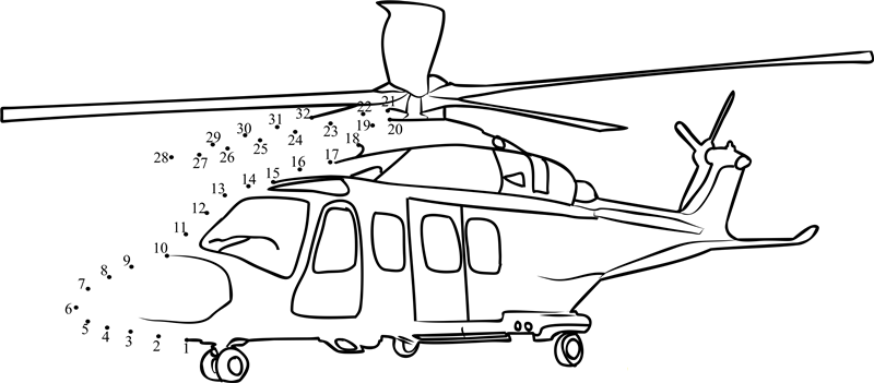 Business Helicopter printable dot to dot worksheet