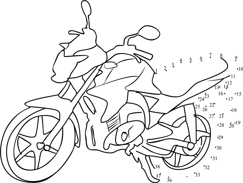 Honda Cb Twister printable dot to dot worksheet